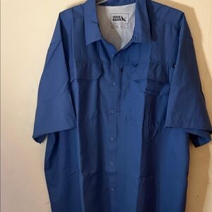 Eddie Bauer Classic Blue Short Sleeve fishing  Shirt